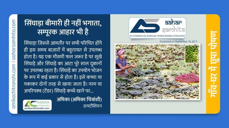 सिंघाड़ा बीमारी ही नहीं भगाता, सम्पूरक आहार भी है