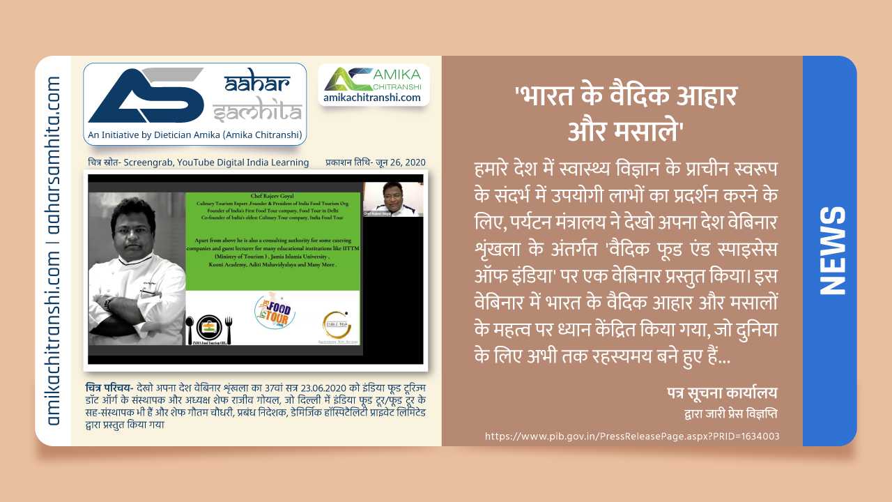 ‘भारत के वैदिक आहार और मसाले’